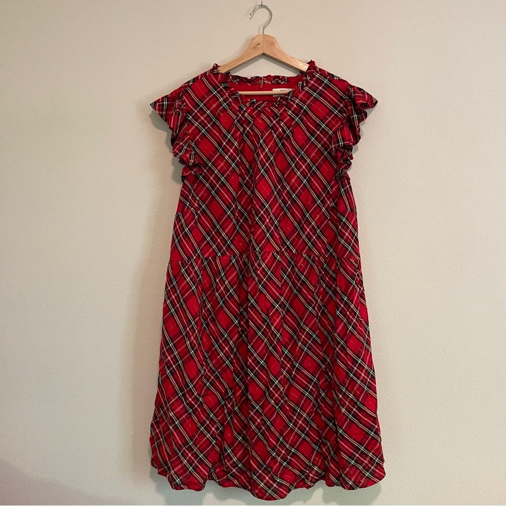 Vineyard Vines Red Ruffle Christmas Plaid Pattern… - image 2